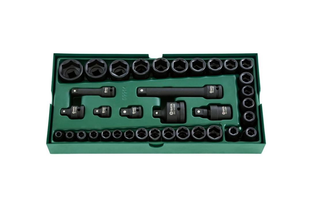 ST09914SJ 36 Pc. 3/8” and 1/2” Drive 6 Point Metric Impact Socket Tray Set  - SATA