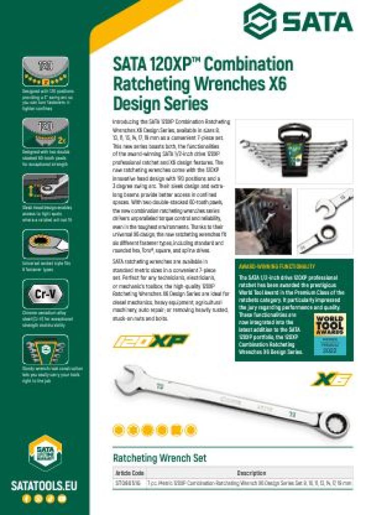 SATA_120XP_RatchetingWrenches_DataSheet