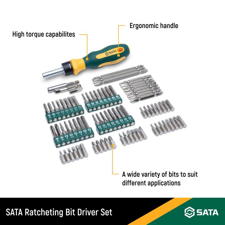 80 Pc. Ratcheting Bit Driver Set - SATA
